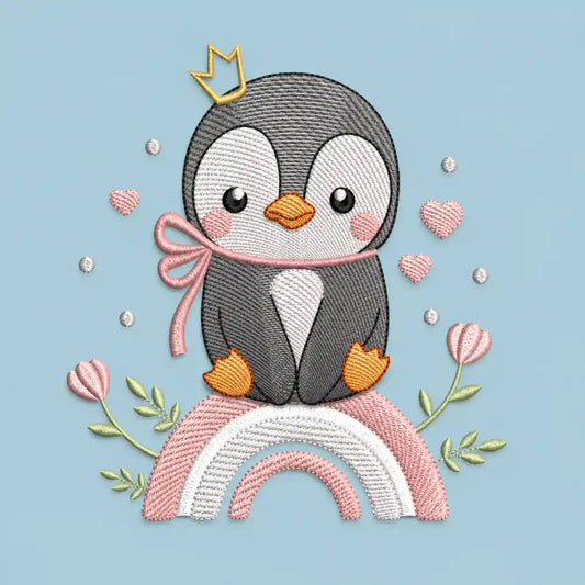 Bolsa para Muda Bordada pinguino Niña