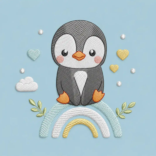Bolsa para Muda Bordada Pinguino Niñp