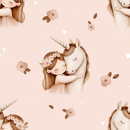 Toalla Estampada Girl Unicornio Rosa Niña